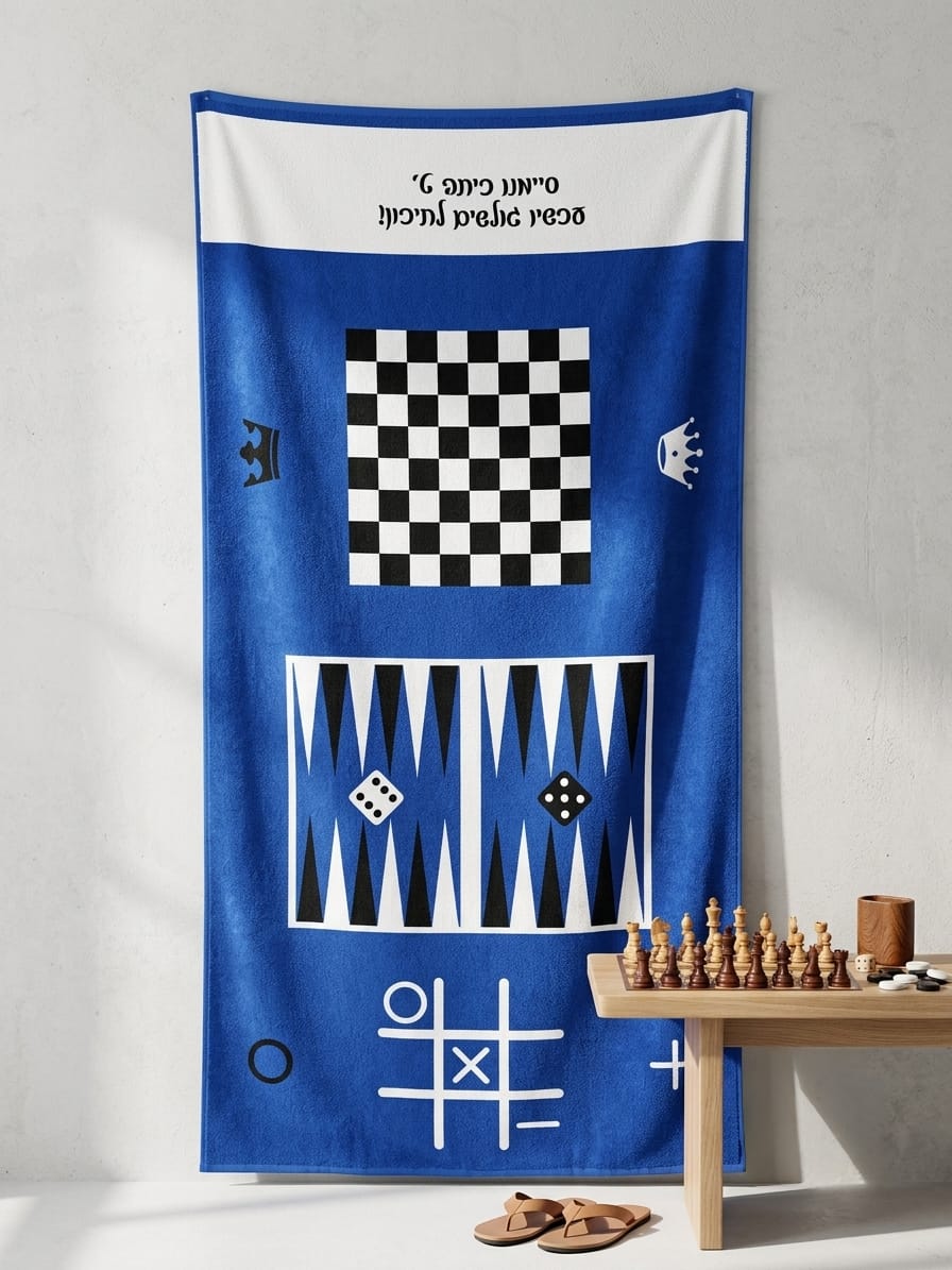 מתנות קיץ וסוף שנה - מגבת ממותגת דגם ששבש
