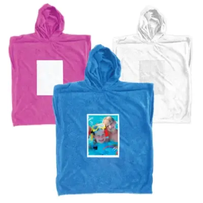 מגבת פונצ'ו לילדים עם הדפסה אישית 100% כותנה