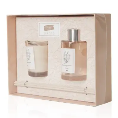 סט מפיץ ריח ונר