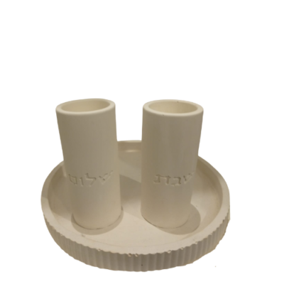 סט הדלקת נרות שבת מבטון - תמונה נוספת