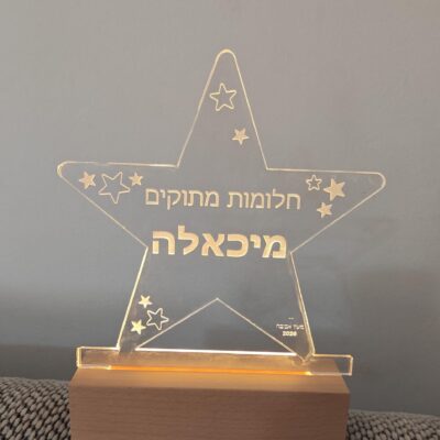 מנורת לילה לילדים - מנורת לד בעיצוב אישי - תמונה נוספת