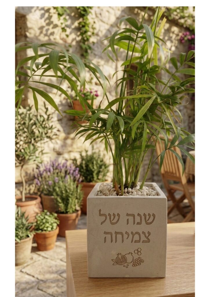 עציץ בטון דגם שנת צמיחה